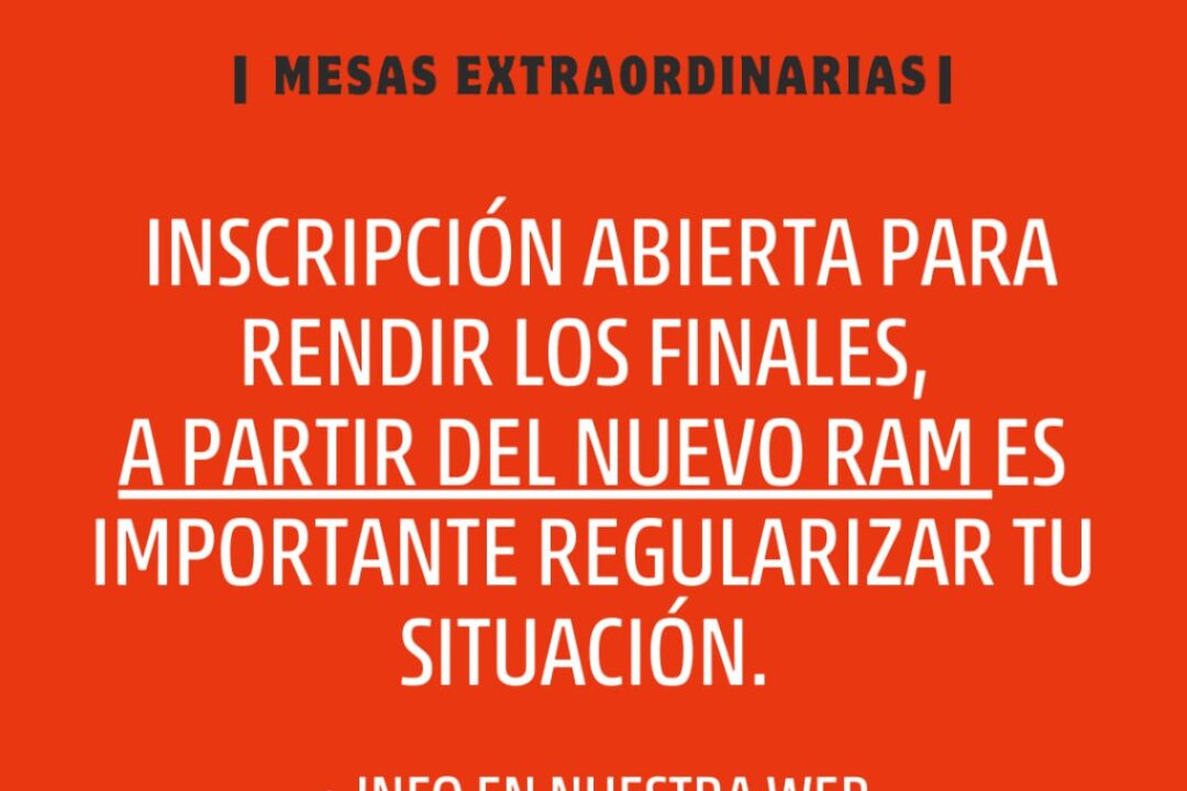 INSCRIPCIÓN MESAS EXTRAORDINARIAS